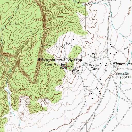 Topographic Map of Tom Hunters Well, AZ