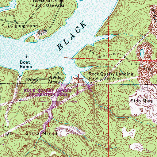 Topographic Map of Rock Quarry Landing Public Use Area, AL