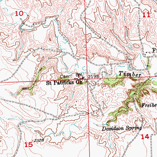 Topographic Map of Saint Patricks Church, SD
