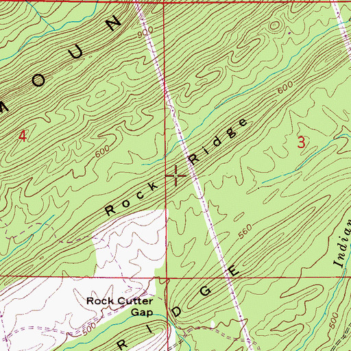 Topographic Map of Rock Ridge, AL