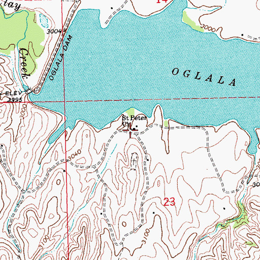 Topographic Map of Saint Peter Church, SD