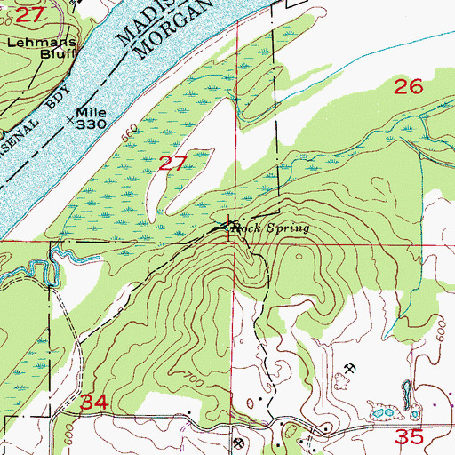 Topographic Map of Rock Spring, AL