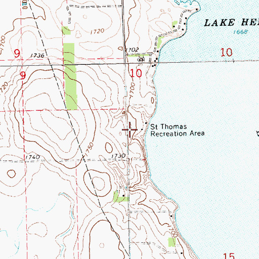 Topographic Map of Saint Thomas Recreation Area, SD