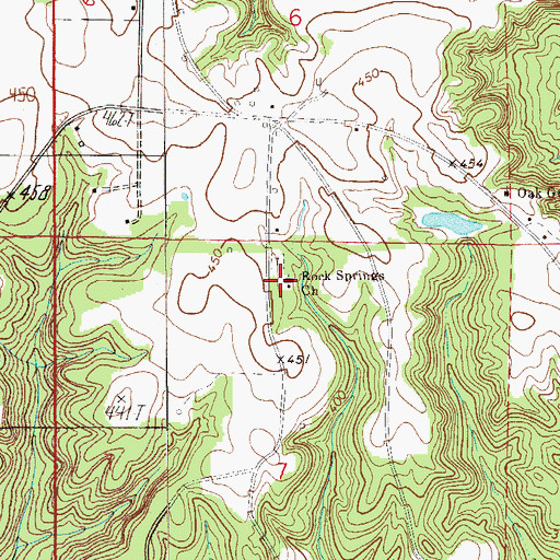 Topographic Map of Rock Springs Church, AL