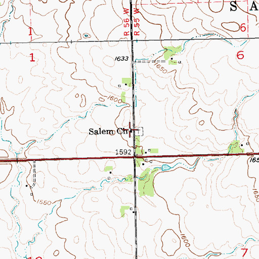 Topographic Map of Salem Church, SD