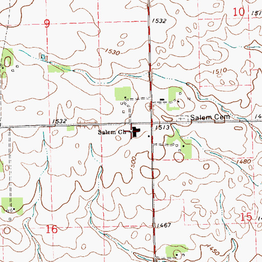 Topographic Map of Salem Church, SD