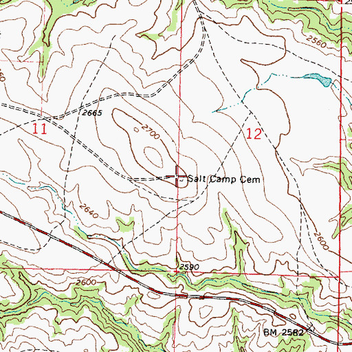 Topographic Map of Salt Camp Cemetery, SD