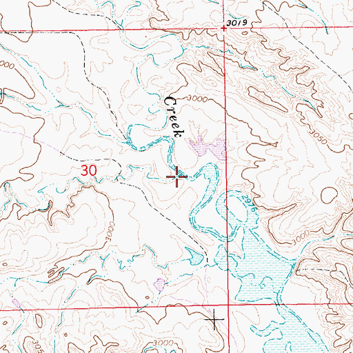 Topographic Map of Salt Creek, SD