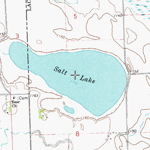 Topographic Map of Salt Lake, MN