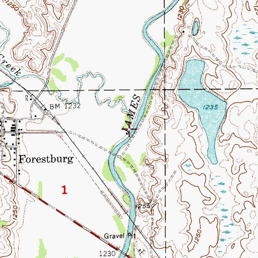Topographic Map of Sand Creek, SD