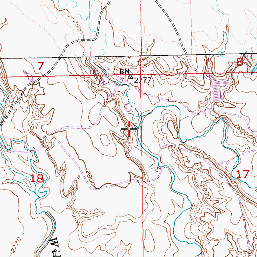 Topographic Map of Sand Creek, SD
