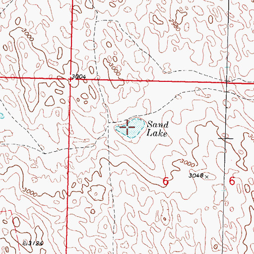 Topographic Map of Sand Lake, SD