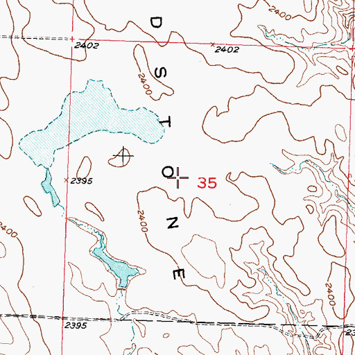 Topographic Map of Sandstone Flat, SD
