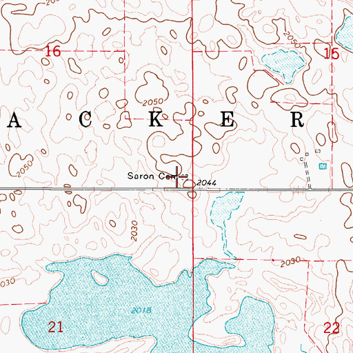 Topographic Map of Saron Cemetery, SD