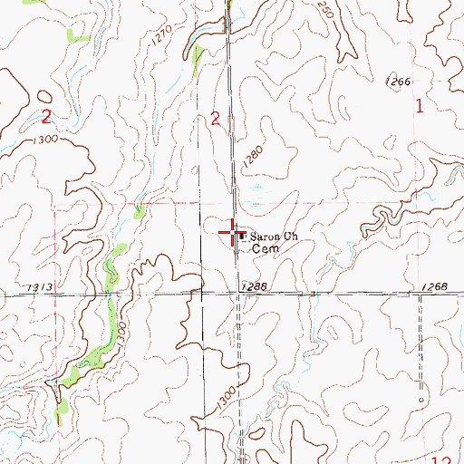 Topographic Map of Saron Church, SD