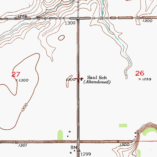 Topographic Map of Saul School, SD