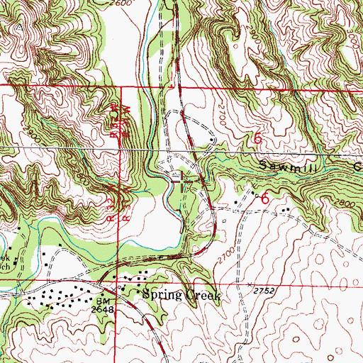 Topographic Map of Sawmill Canyon, SD
