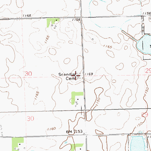 Topographic Map of Scandia Cemetery, SD