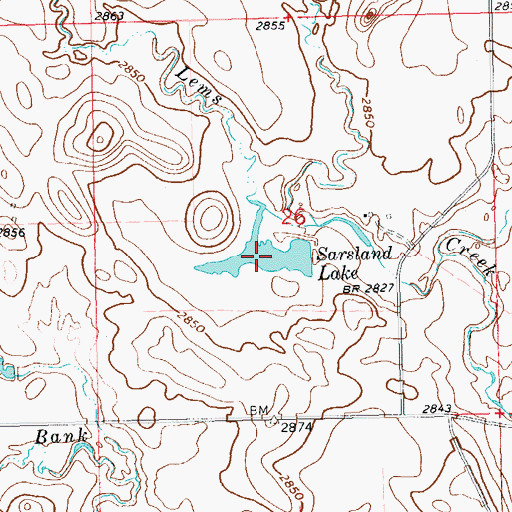 Topographic Map of Scarsland Lake, SD