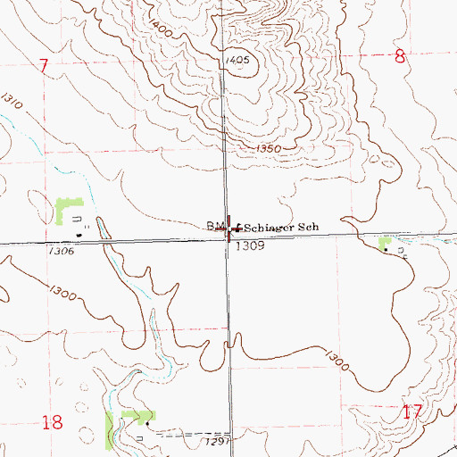 Topographic Map of Schiager School, SD