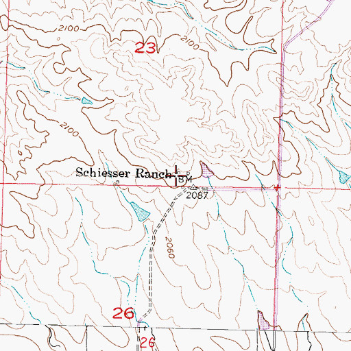 Topographic Map of Schiesser Ranch, SD