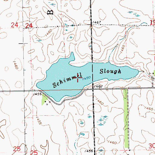 Topographic Map of Schimmel Slough, SD
