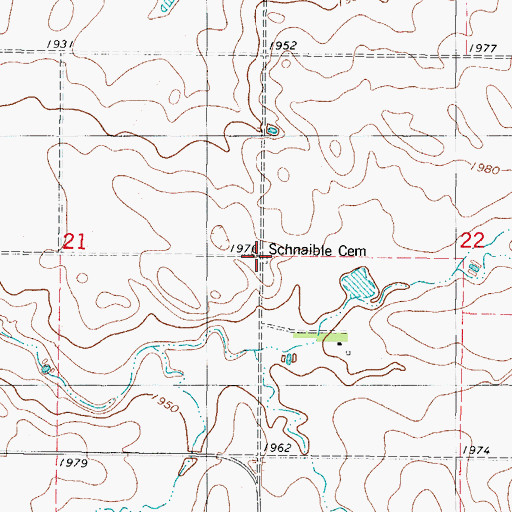 Topographic Map of Schnaible Cemetery, SD