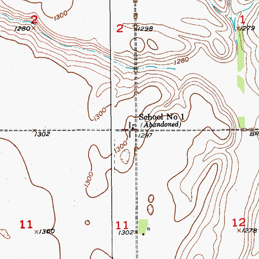 Topographic Map of School Number 1, SD
