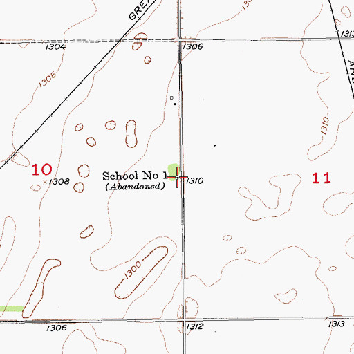 Topographic Map of School Number 1, SD