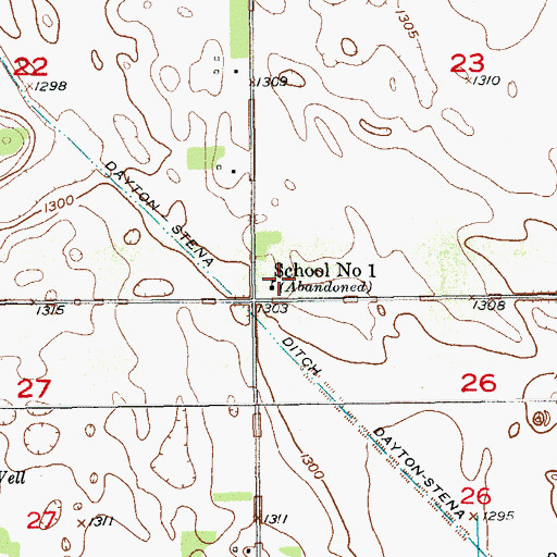 Topographic Map of School Number 1, SD