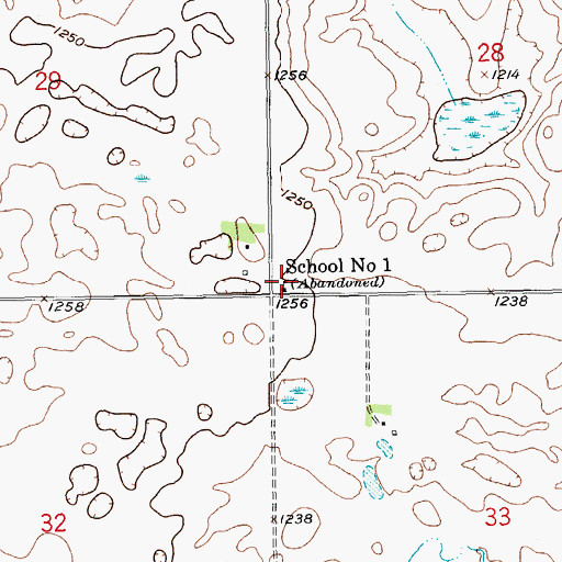 Topographic Map of School Number 1, SD