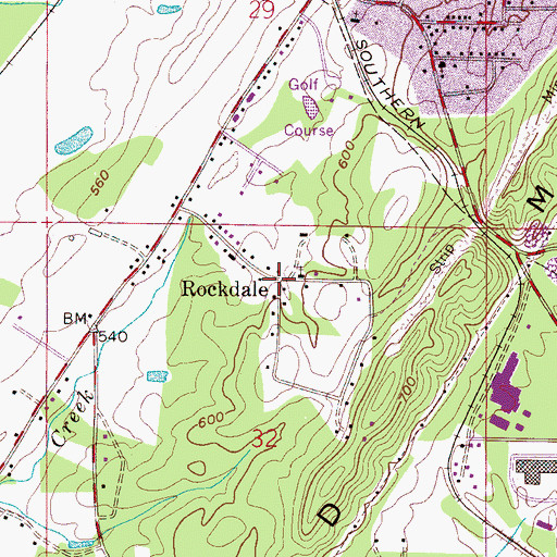 Topographic Map of Rockdale, AL