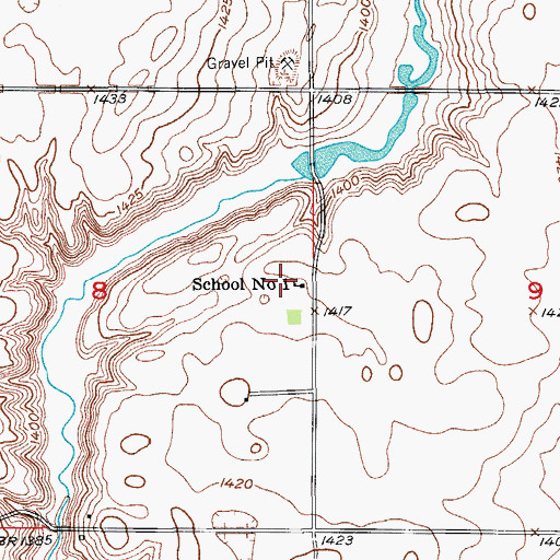 Topographic Map of School Number 1, SD