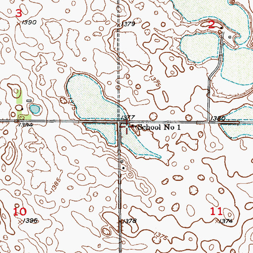 Topographic Map of School Number 1, SD
