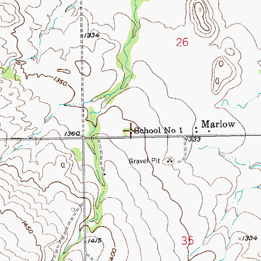 Topographic Map of School Number 1, SD