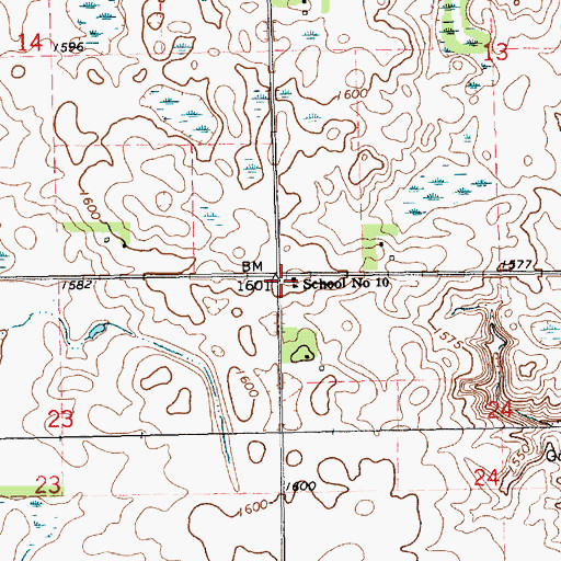 Topographic Map of School Number 10, SD