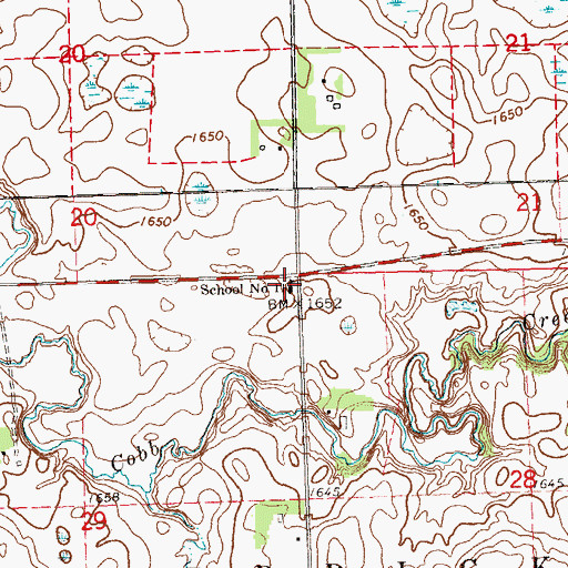 Topographic Map of School Number 11, SD