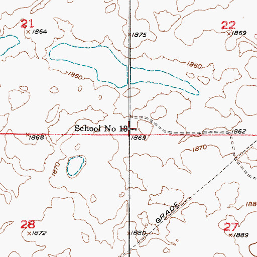 Topographic Map of School Number 13, SD
