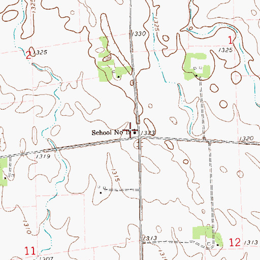 Topographic Map of School Number 19, SD
