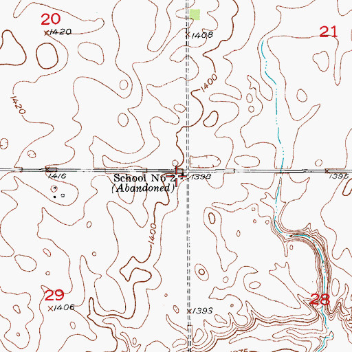 Topographic Map of School Number 2, SD