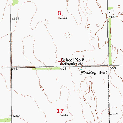 Topographic Map of School Number 2, SD