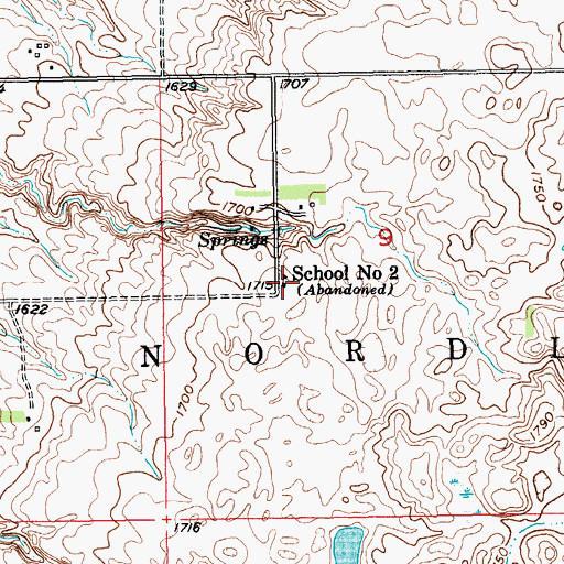 Topographic Map of School Number 2, SD
