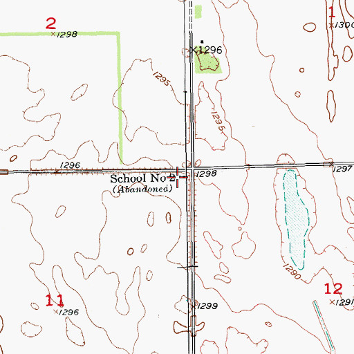 Topographic Map of School Number 2, SD