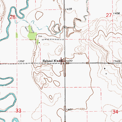 Topographic Map of School Number 2, SD