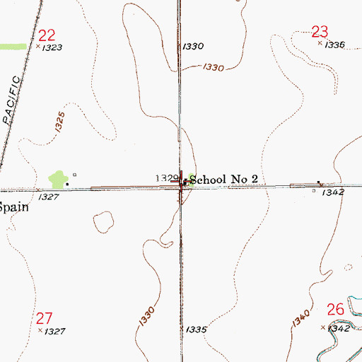 Topographic Map of School Number 2, SD