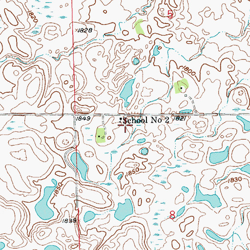 Topographic Map of School Number 2, SD