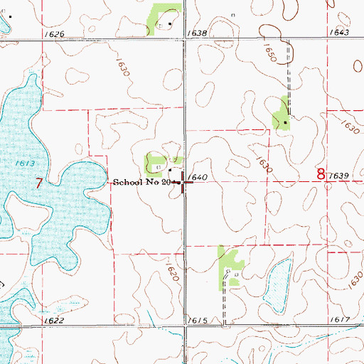 Topographic Map of School Number 20, SD
