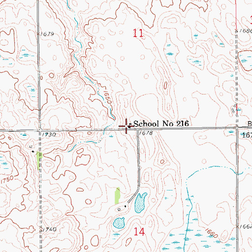 Topographic Map of School Number 216, SD