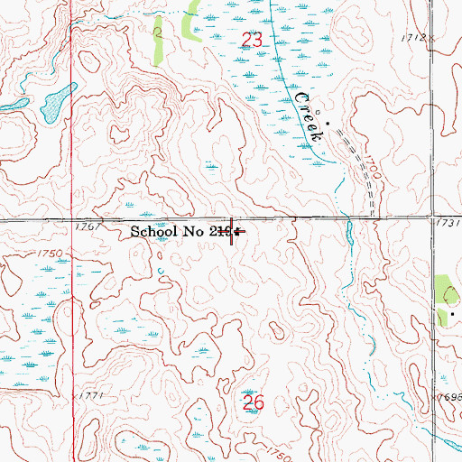 Topographic Map of School Number 219, SD