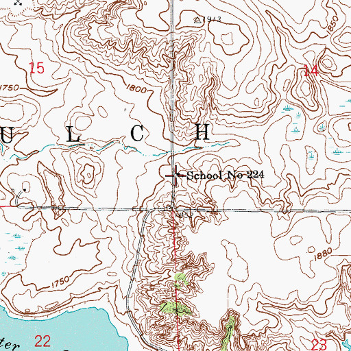 Topographic Map of School Number 224, SD
